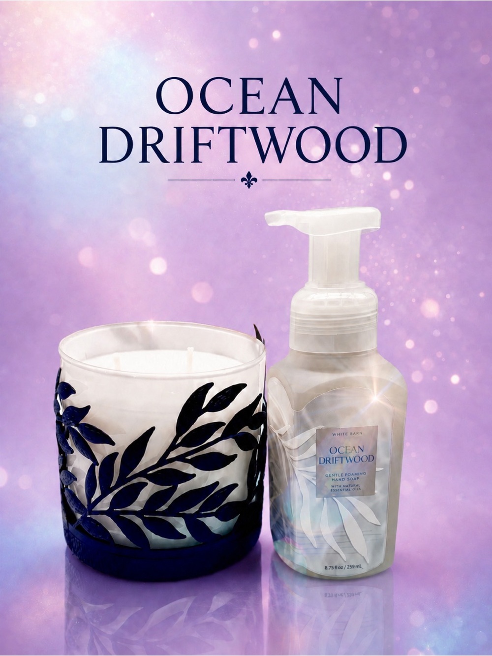 BBW Ocean Driftwood Collector Set 3-Wick Candle Soap Holder 5pc